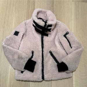 SAM.. Girls Pink Furry Zip Front Jacket - Size 6
